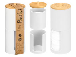Berilo Bote Plastico Doble Tapa Bambu Blanco 7 cm x 18 cm x 7 cm (Set de 24)