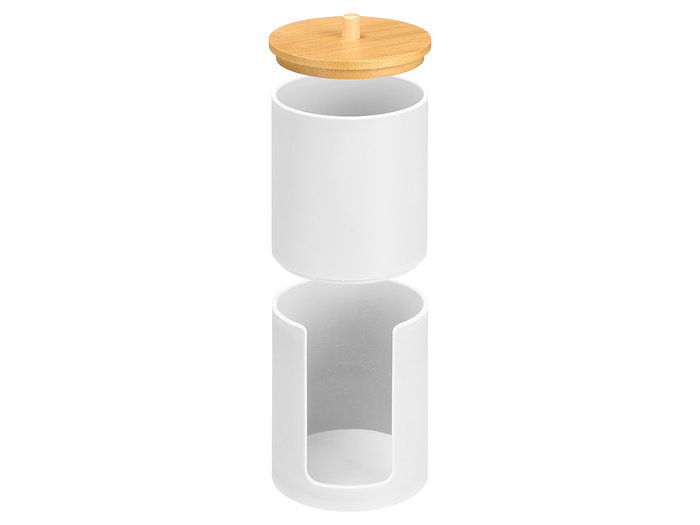 Berilo Bote Plastico Doble Tapa Bambu Blanco 7 cm x 18 cm x 7 cm (Set de 24)