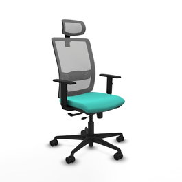 PIQUERAS Y CRESPO Silla de oficina Haches Turquesa y Gris