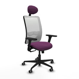 PIQUERAS Y CRESPO Silla de oficina Zulema con mecanismo Sincro, Morado y Blanco