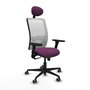 PIQUERAS Y CRESPO Silla de oficina Zulema con mecanismo Sincro, Morado y Blanco