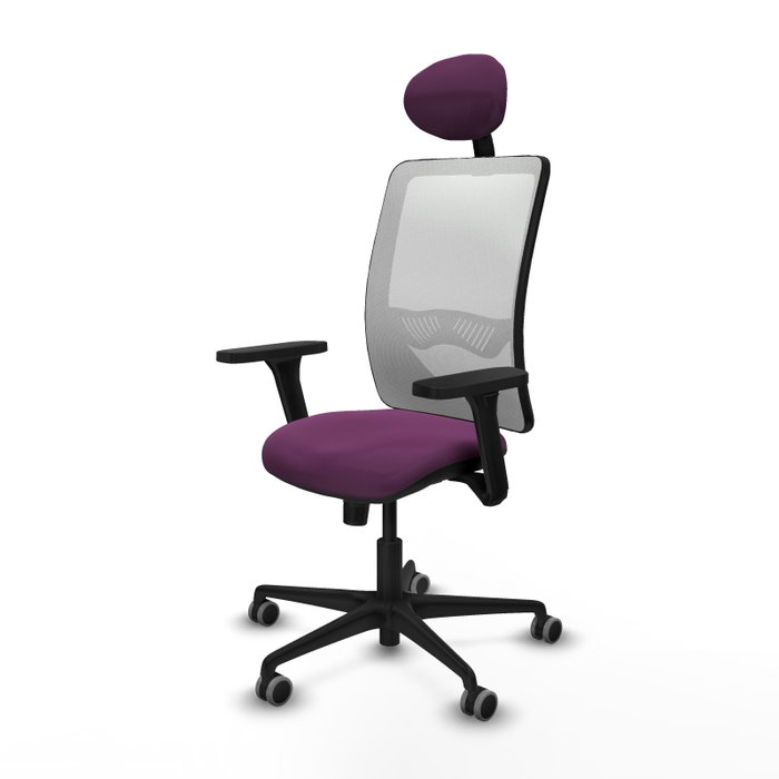 PIQUERAS Y CRESPO Silla de oficina Zulema con mecanismo Sincro, Morado y Blanco