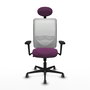 PIQUERAS Y CRESPO Silla de oficina Zulema con mecanismo Sincro, Morado y Blanco
