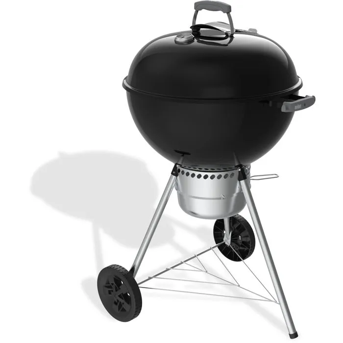 Weber Original Kettle Barbacoa de Carbón E-5730, 57 cm, Termómetro Incorporado, Capacidad 9 Personas, Negro