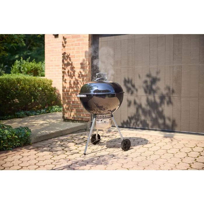Weber Original Kettle Barbacoa de Carbón E-5730, 57 cm, Termómetro Incorporado, Capacidad 9 Personas, Negro