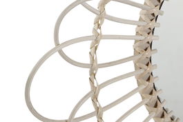 DKD Home Decor Espejo Boho Natural Ratán 46 x 46 x 1.5 cm (2 Unidades)