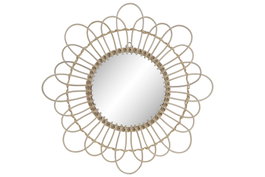 DKD Home Decor Espejo de Ratán Natural 46x46x1,5 cm