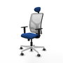PIQUERAS Y CRESPO Silla de oficina Motilla con mecanismo Sincro, Azul y Blanco