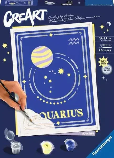Ravensburger Kit de pintura por números CreArt Serie Trend D Zodiac: Acuario