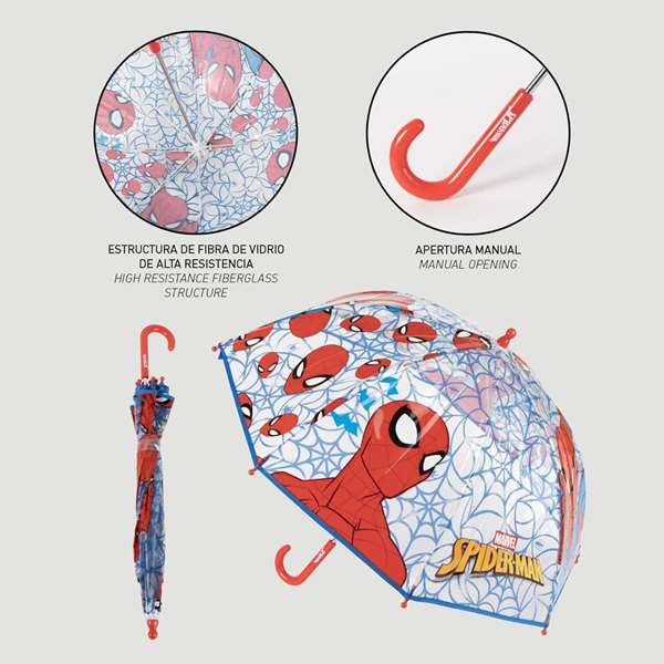 Cerdá Paraguas Manual Poe Spiderman 45 Cm Azul
