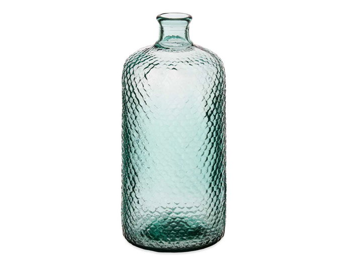 Giftdecor Botella Decorativa Vidrio Primavera Hammered Transparente 8L 19x42x19cm