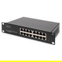 Digitus Switch 16 Puertos Gigabit Ethernet (10/100/1000) No Gestionado, Montaje en Rack 1U, 10 Pulgadas, Negro