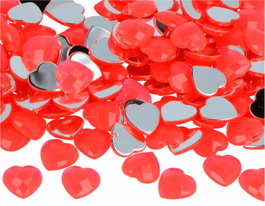 Innspiro Gemas de Corazón Rosa Fluor 14x14mm - 500 unidades