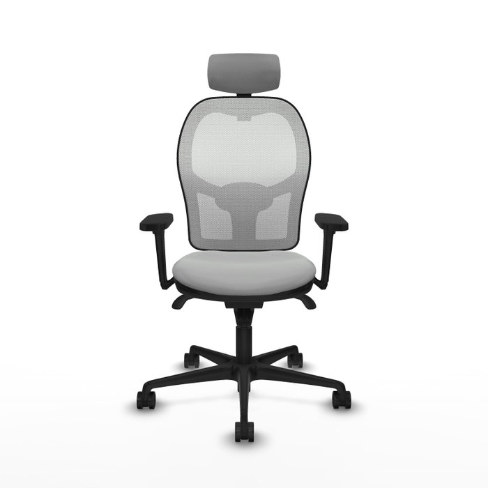 PIQUERAS Y CRESPO Silla de oficina Jorquera con mecanismo Sincro, Gris claro y Blanco