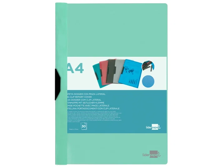 Liderpapel Carpeta Dossier Pinza Lateral Verde Manzana Opaco DIN A4 Liderpapel Carpeta Dossier Pinza Lateral Verde Manzana Opaco DIN A4