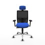 PIQUERAS Y CRESPO Silla de oficina Yunquera Azul y Negro con Mecanismo Sincro