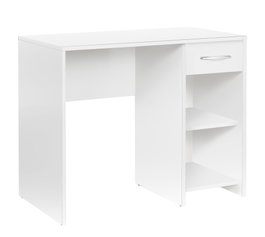 Hanah Home Cms-505-Bb-1 Mesa de Estudio Blanca con Cajón y Estantes, Fijación a Pared