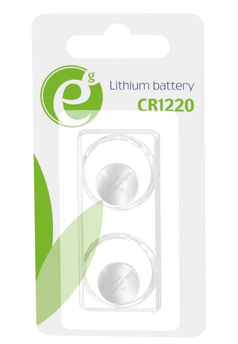Gembird EG-BA-CR1220-01 Pila Botón CR1220 Litio 3V - Pack de 2 unidades - Batería de un solo uso - Blister