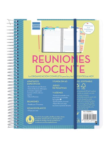 Finocam Libreta de Reuniones Docente A5 Azul con Tapas Personalizables