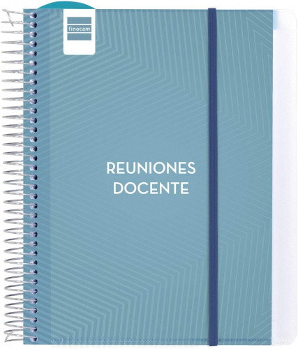 Finocam Libreta de Reuniones Docente A5 Azul con Tapas Personalizables
