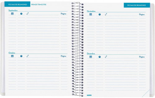 Finocam Libreta de Reuniones Docente A5 Azul con Tapas Personalizables