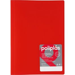 Carpeta Fundas (Tarifario) Grafoplas Pp Flexible Poliplas Trans. Fº 40 F. Rojo