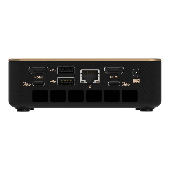 Sapphire EDGE AI 350 Barebone Mini PC, AMD Ryzen AI 7, 8 Cores, 16 Threads, 2 GHz, 5 GHz Turbo, 16 MB Cache, DDR5, PCIe, 2x HDMI 2.1, 3x USB 3.2, 2x USB-C, Ethernet, 120W