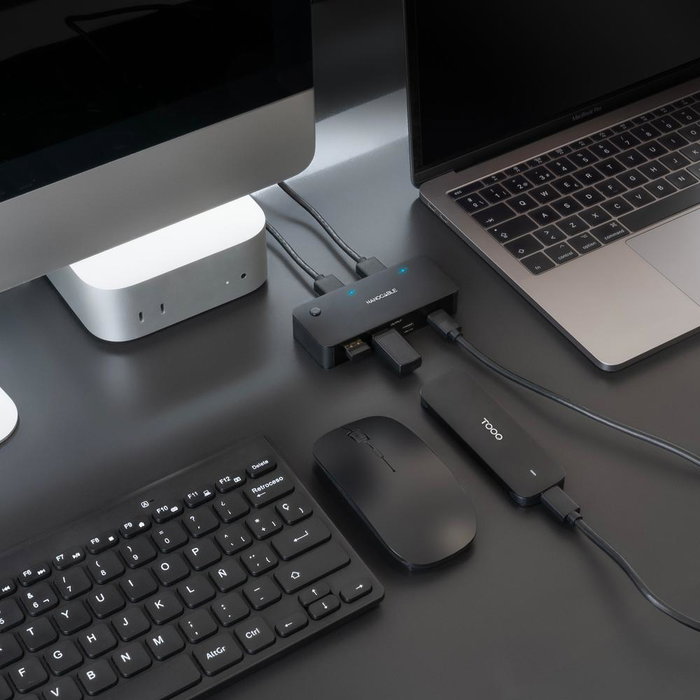 Nanocable Switch KVM 2xUSB-A 3.0 + 2xUSB-C 3.0 de Aluminio Nanocable Switch KVM 2xUSB-A 3.0 + 2xUSB-C 3.0 de Aluminio