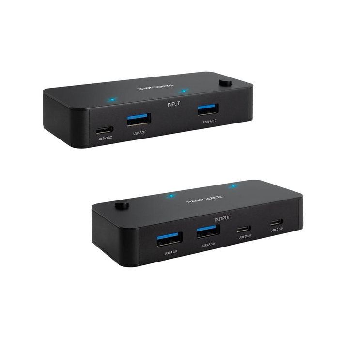 Nanocable Switch KVM 2xUSB-A 3.0 + 2xUSB-C 3.0 de Aluminio Nanocable Switch KVM 2xUSB-A 3.0 + 2xUSB-C 3.0 de Aluminio