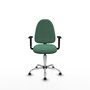 PIQUERAS Y CRESPO Silla de oficina Aýna Verde esmeralda con base cromada