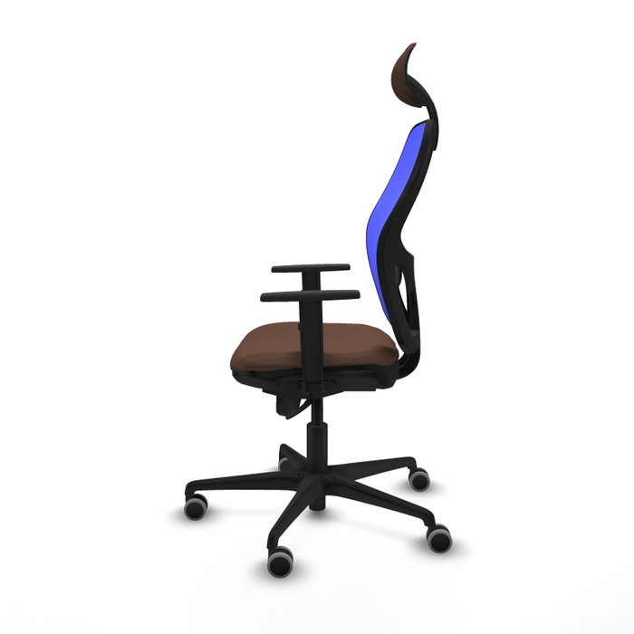 PIQUERAS Y CRESPO Silla de oficina Jorquera con mecanismo Sincro, Tela Marrón oscuro y Malla Azul PIQUERAS Y CRESPO Silla de oficina Jorquera con mecanismo Sincro, Tela Marrón oscuro y Malla Azul