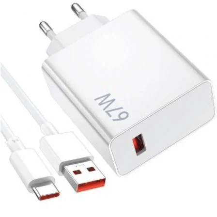 Xiaomi MDY-12-ES Cargador de Pared 67W Charging Combo (Type-A) con Puerto USB-A y Cable USB-A a USB-C para Carga Rápida Xiaomi MDY-12-ES Cargador de Pared 67W Charging Combo (Type-A) con Puerto USB-A y Cable USB-A a USB-C para Carga Rápida