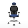 PIQUERAS Y CRESPO Silla de oficina Jorquera con mecanismo Sincro/Traslack, Azul marino y Negro