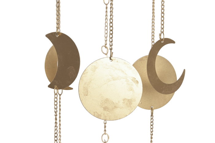 DKD Home Decor Decoración Colgante de Hierro Lunas y Estrellas Dorado DKD Home Decor Decoración Colgante de Hierro Lunas y Estrellas Dorado