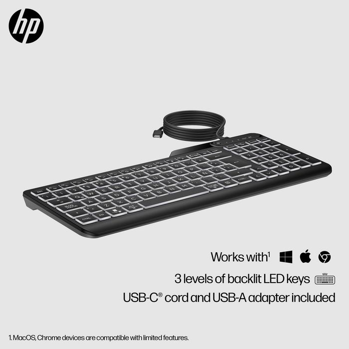 HP 400 Backlit Wired Keyboard HP 400 Backlit Wired Keyboard