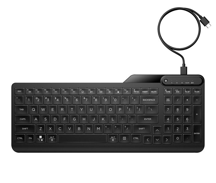 HP 400 Backlit Wired Keyboard con retroiluminación