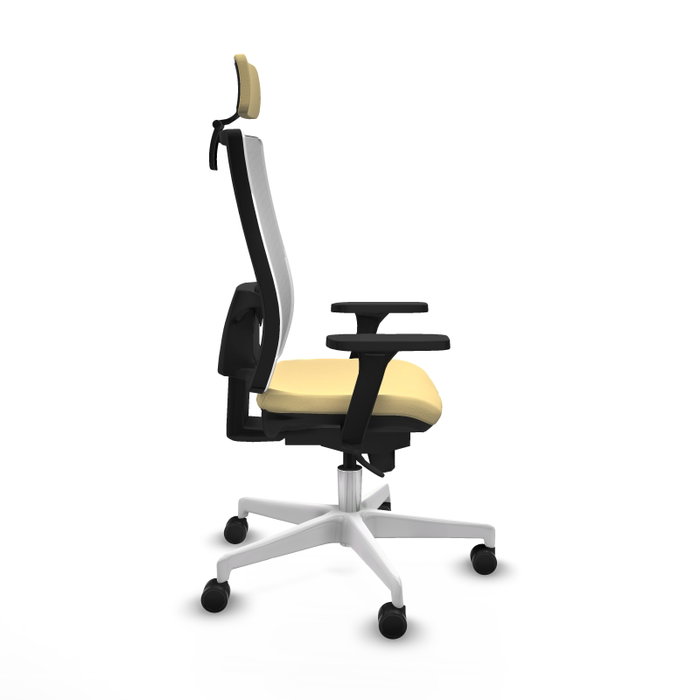 PIQUERAS Y CRESPO Silla de oficina Horna con mecanismo Sincro, Crema y Blanco PIQUERAS Y CRESPO Silla de oficina Horna con mecanismo Sincro, Crema y Blanco