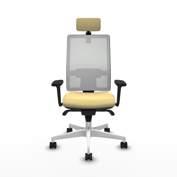 PIQUERAS Y CRESPO Silla de oficina Horna con mecanismo Sincro, Crema y Blanco PIQUERAS Y CRESPO Silla de oficina Horna con mecanismo Sincro, Crema y Blanco