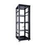 MicroConnect Armario Rack de 19 Pulgadas 32HU, Ancho 600x800 mm, Negro RAL 9004, con Puertas de Cristal y Metálica, Ruedas y Patas