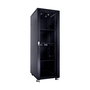 MicroConnect Armario Rack de 19 Pulgadas 32HU, Ancho 600x800 mm, Negro RAL 9004, con Puertas de Cristal y Metálica, Ruedas y Patas