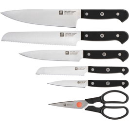 Zwilling Gourmet Set de bloque de cuchillos de 7 piezas, autoafilante, negrosku_id_placeholder_123