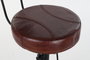 DKD Home Decor Taburete Vintage Piel y Metal Marron Negro 46 x 118 x 45 cm