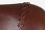 DKD Home Decor Taburete Vintage Piel y Metal Marron Negro 46 x 118 x 45 cm