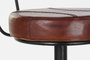DKD Home Decor Taburete Vintage Piel y Metal Marron Negro 46 x 118 x 45 cm