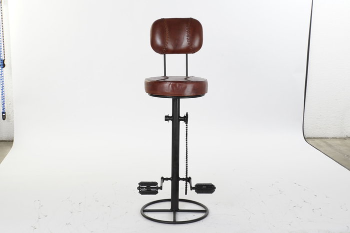 DKD Home Decor Taburete Vintage Piel y Metal Marron Negro 46 x 118 x 45 cm DKD Home Decor Taburete Vintage Piel y Metal Marron Negro 46 x 118 x 45 cm