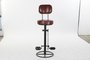 DKD Home Decor Taburete Vintage Piel y Metal Marron Negro 46 x 118 x 45 cm