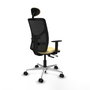 PIQUERAS Y CRESPO Silla de oficina Motilla con mecanismo Sincro/Traslack, Crema y Negro