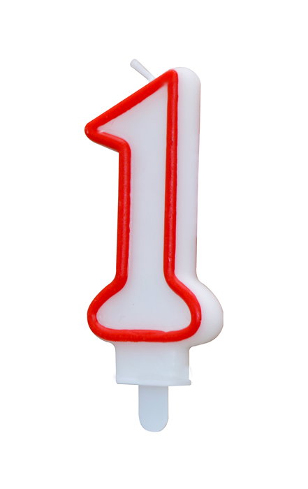 Algon Vela Blanca Con Borde Rojo 7 cm N.1 (36 Unidades)