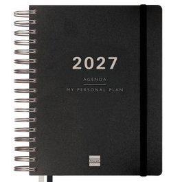 Finocam Agenda Tempus 2027 de Tapa Extradura Negra 155x217mm