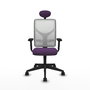PIQUERAS Y CRESPO Silla de oficina Motilla con Mecanismo Sincro, Morado y Blanco